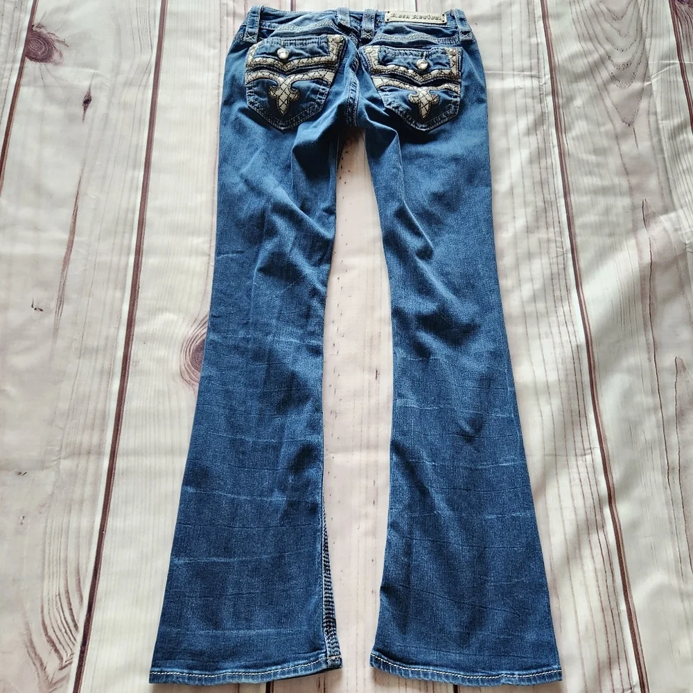 Rock Revival "Caress" Stretch Low Rise Bootcut Jeans Blue | Women's Size 26 - Picture 8 of 15